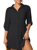 liyiyiyia Swimsuit Coverup for Womens Shirt Dress Button Down Bathing Suit Bikini Cover Ups Beach Vacation Outfits